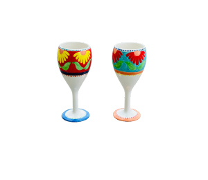 Westlake - Color Me Mine Floral Wine Glass Set