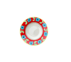 Westlake - Color Me Mine Floral Red Rimmed Bowl