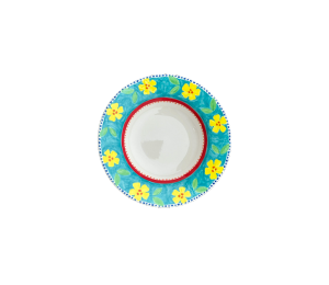 Westlake - Color Me Mine Floral Blue Rimmed Bowl